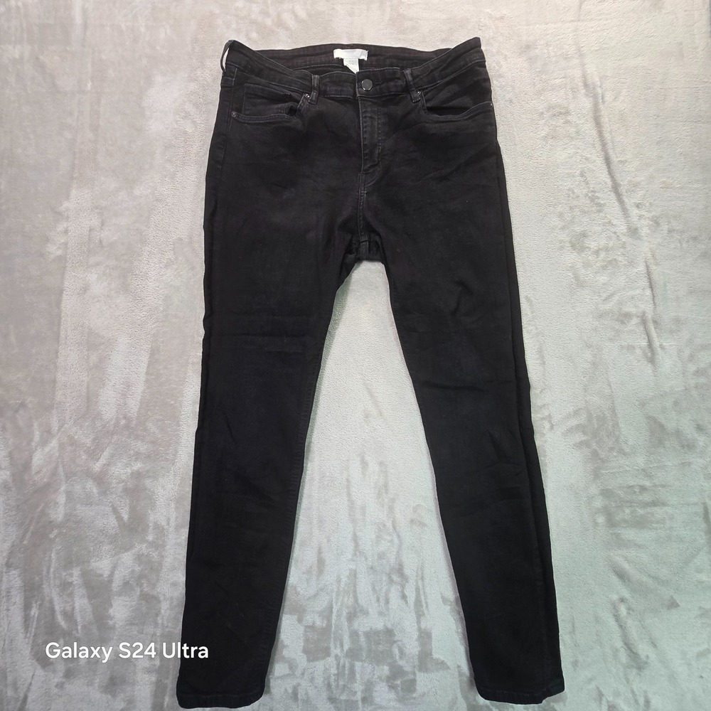 H&M Jeans Womens 12 Black Denim Classic 5-Pockets Skinny Leg Casual Streetwear